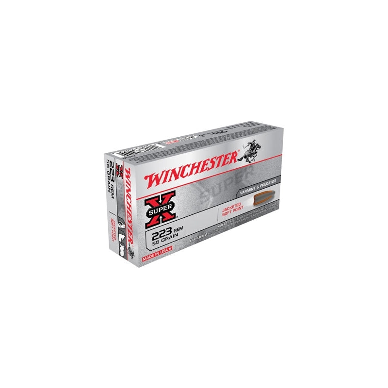 Winchester Super‑X 223 Ammo 55 Grain Lead Free Flat Soft Point – X223RT