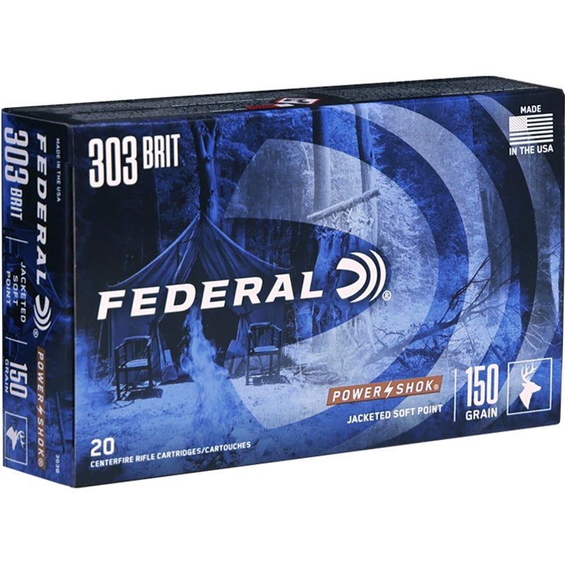 Federal Power-Shok 303 British Ammo 150 Grain Jacketed Soft Point - 303B