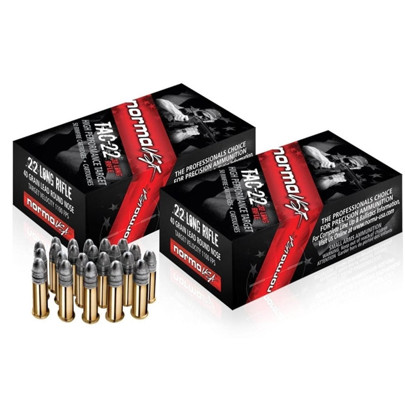 Norma USA 22 Long Rifle Ammo 40 Grain Lead Round Nose - 2318716