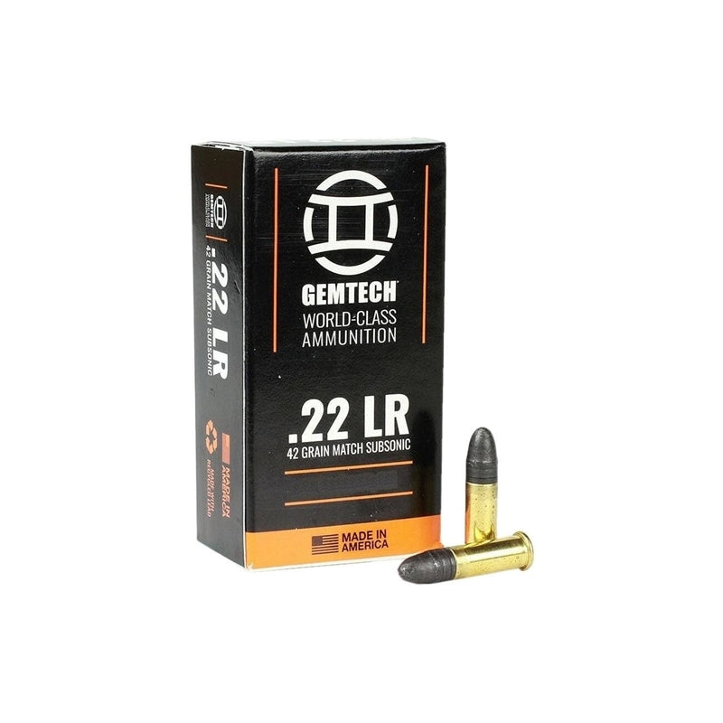 CCI Gemtech 22 Long Rifle Ammo 42 Grain Lead Round Nose - 22SS