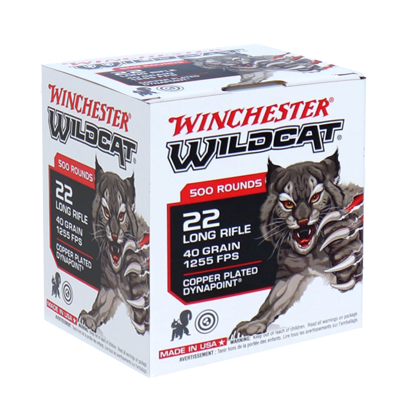 Winchester Wildcat 22 Long Rifle Ammo 40 Grain Copper Plated Dynapoint - WW22LRB