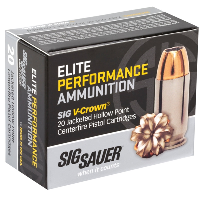 Sig Sauer Elite V-Crown 45 ACP Auto Ammo 230 Grain Jacketed Hollow Point - E45AP2-20