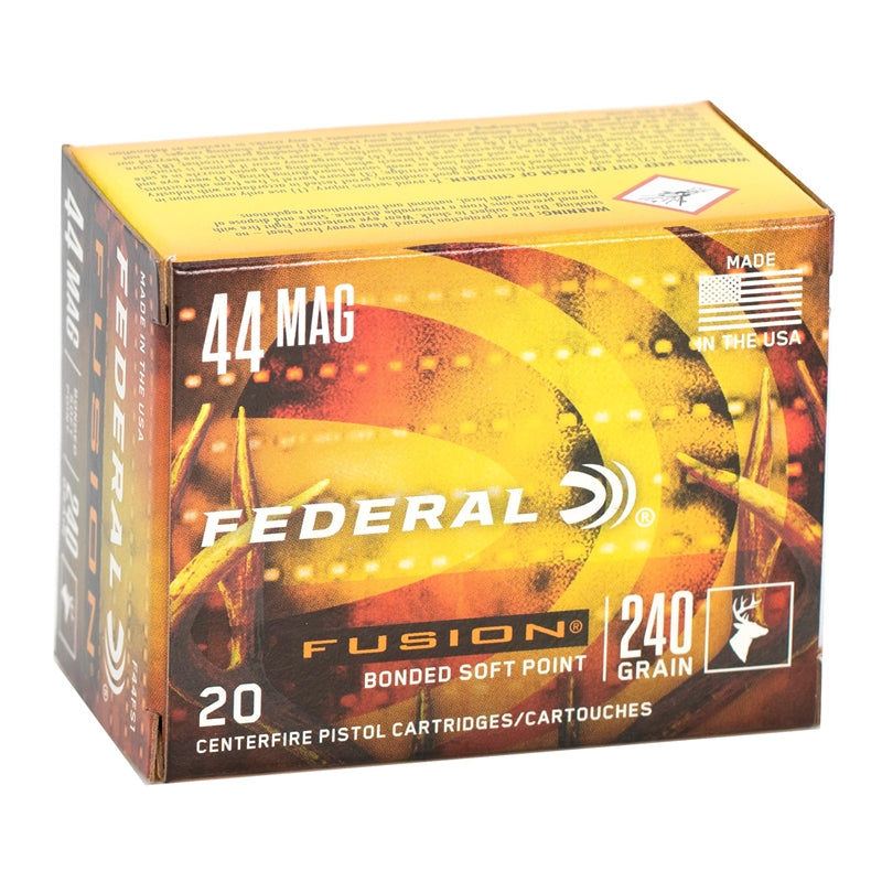 Federal Fusion 44 Remington Magnum Ammo 240 Grain Bonded Soft Point - F44FS1