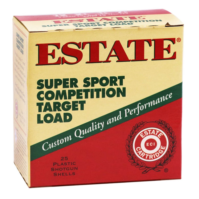 Estate Cartridge Super Sport 12 Gauge Ammo 2 3/4" 1-1/8oz #7.5 Shot Competition Target Loads - Case of 250 rounds