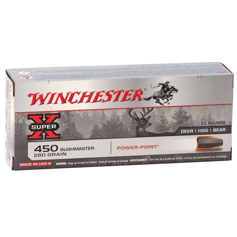 Winchester Power Point 450 Bushmaster Ammo 260 Grain Jacketed Soft Point  - X4501