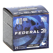 Federal Game Load Upland 410 Gauge Ammo 2 1/2" 1/2oz #7.5 Lead Shot Hi Brass - H412 7.5