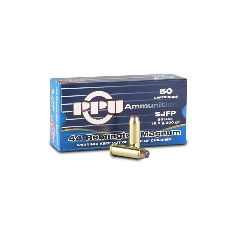Prvi Partizan 44 Remington Magnum Ammo 300 Grain Semi‑Jacketed Soft Point Flat Nose - PP‑R4.2