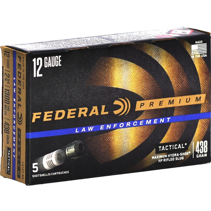 Federal Law Enforcement 12 Gauge Ammo 2-¾” 1 oz Hydra-Shok Rifled Slug - LE127RS