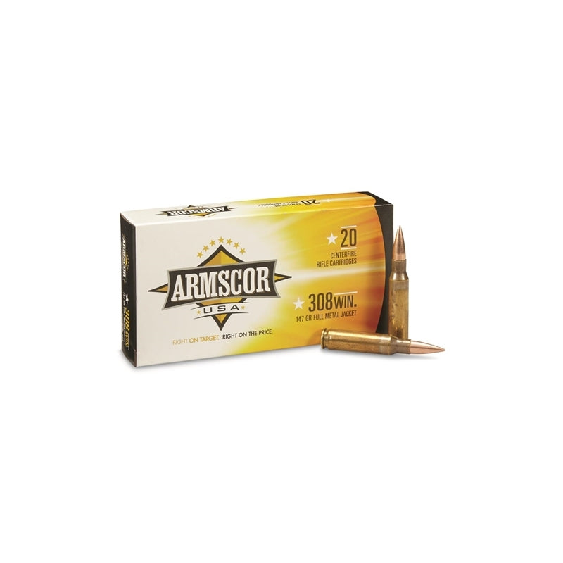 Armscor USA 308 Winchester Ammo 147 Grain Full Metal Jacket - FAC308-2N