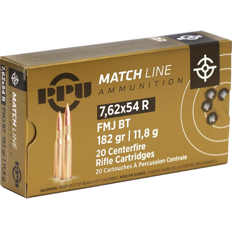 Prvi Partizan Match 7.62x54R Ammo 182 Grain Full Metal Jacket - PPM7