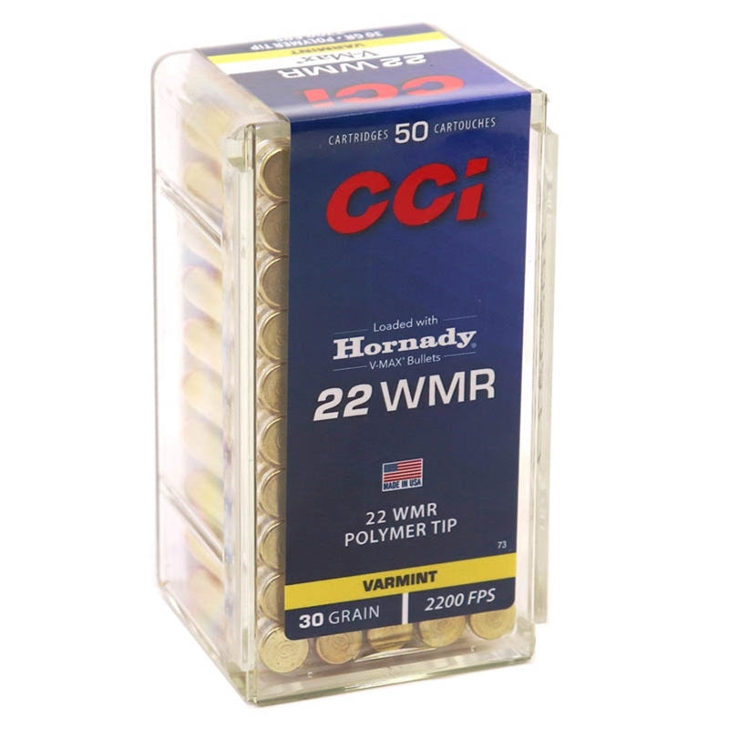 CCI Maxi-Mag 22 WMR Ammo 30 Grain Hornady V-Max Polymer Tip - 0073