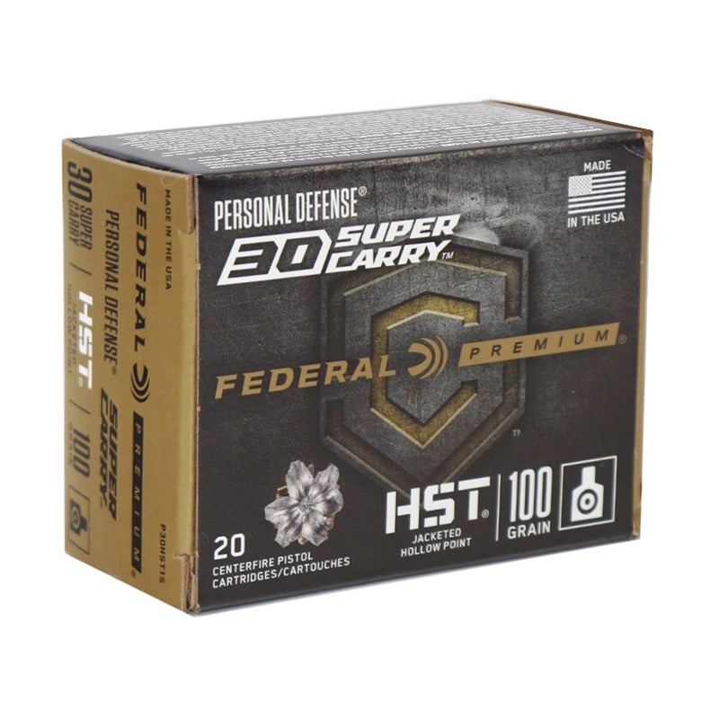 Federal Premium HST 30 Super Carry Ammo 100 Grain Jacketed Hollow Point - P30HST1S