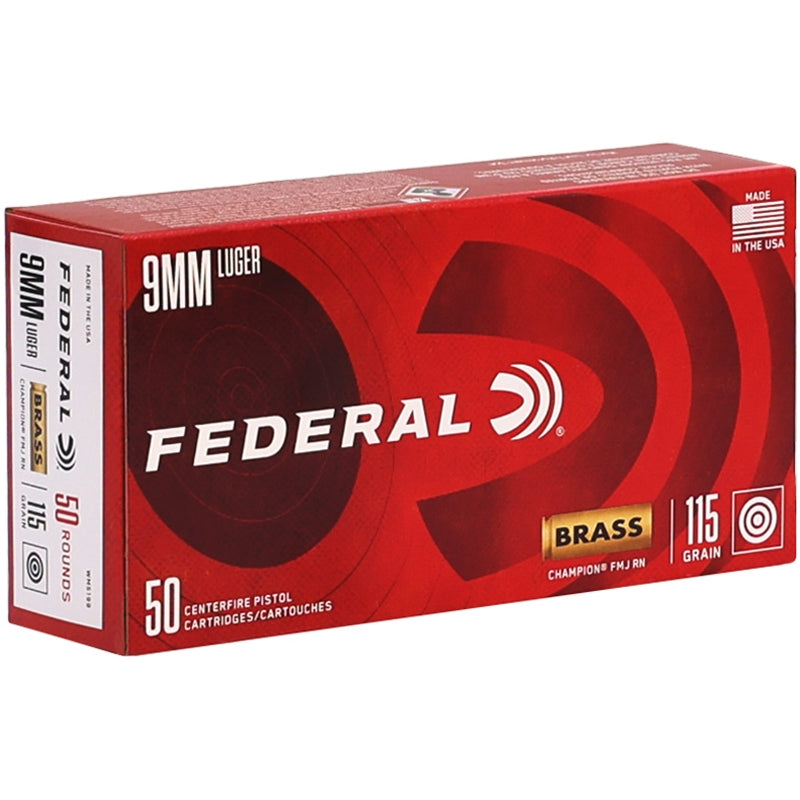 Federal Champion 9mm Ammo 115 Grain Full Metal Jacket - WM5199