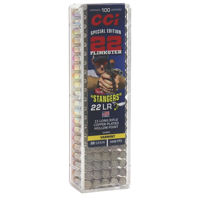 CCI Stangers 22 Long Rifle Ammo 32 Grain Copper Plated Hollow Point - 50100CC