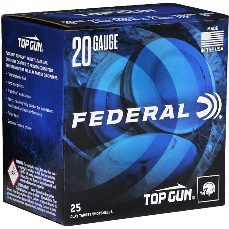 Federal Top Gun 20 Gauge Ammo 2 3/4" 7/8oz #8 Shot Target 250 Rounds