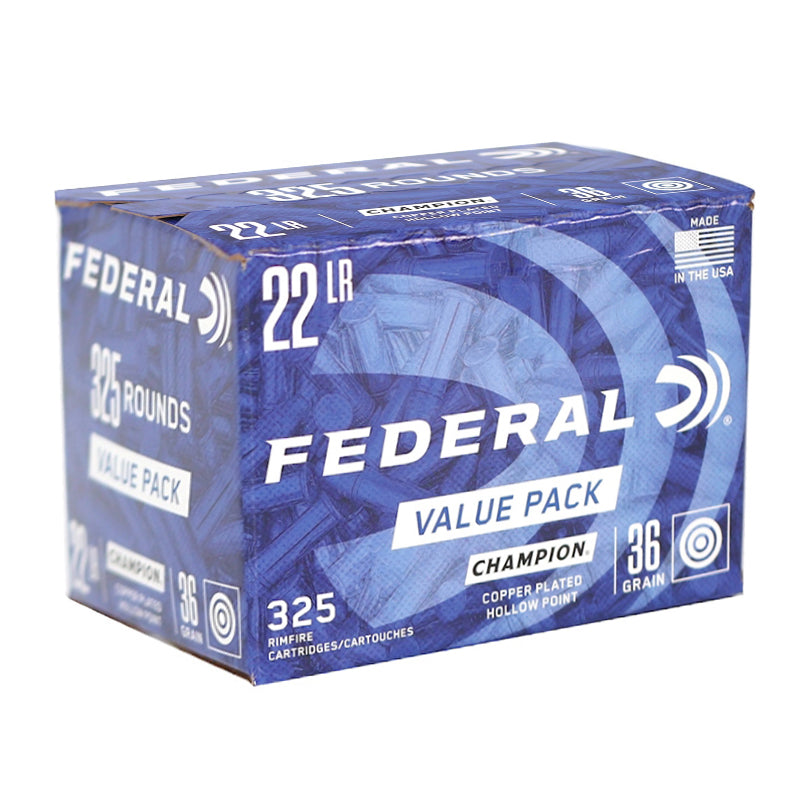 Federal Value Pack 22 Long Rifle Ammo 36 Grain Copper Plated Hollow Point - 725