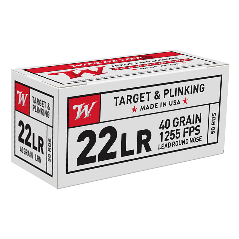 Winchester USA Target & Plinking 22 LR Ammo 40 Grain Lead Round Nose - USA22LR
