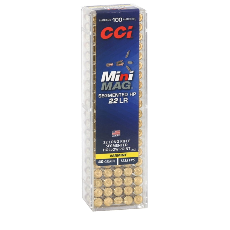 CCI Mini-Mag 22 Long Rifle Ammo 40 Grain Segmented Hollow Point - 36CC