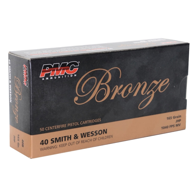 PMC Bronze 40 S&W Ammo 165 Grain Jacketed Hollow Point - 40B