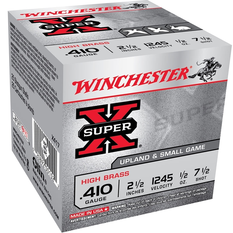 Winchester Super-X 410 Gauge Ammo 2 1/2" 1/2 oz #7.5 Lead Shot - WNX417