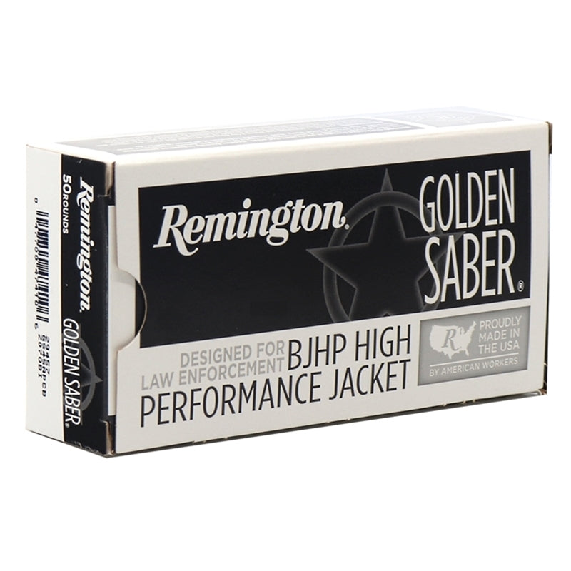 Remington Golden Saber .45 ACP +P Ammo 185 Grain Jacketed Hollow Point – GS45APCB