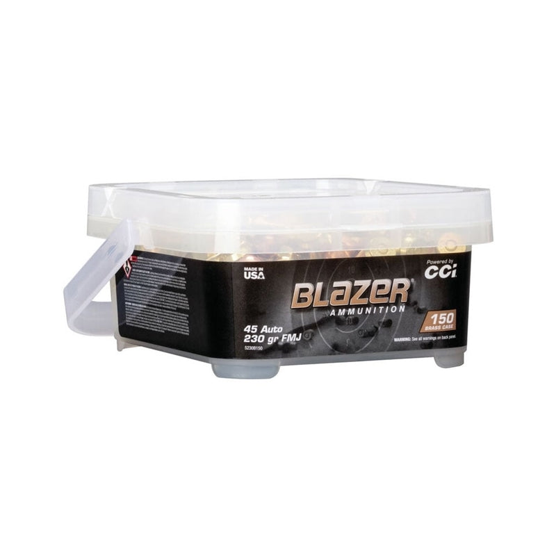 CCI Blazer Pack 45 ACP Auto Ammo 230 Grain Full Metal Jacket 150 Round Bucket - 5230B150