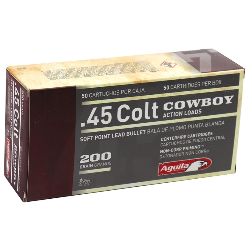 Aguila 45 Long Colt Ammo 200 Grain Round Nose Flat Point - 1E454319