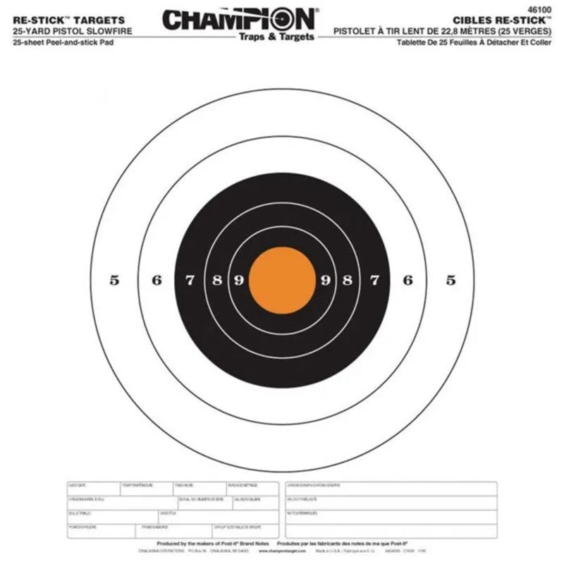 Champion Re-Stick 25 Yard Self-Adhesive Targets Paper 25 in a Pack