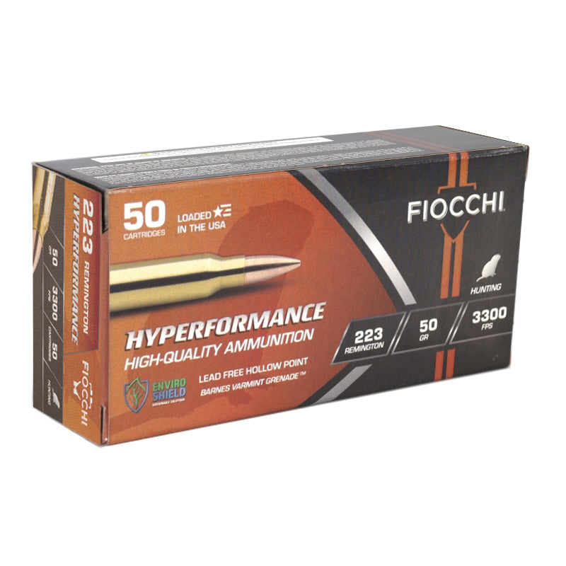Fiocchi Hyperformance 223 Ammo 50 Grain Barnes Varmint Grenade Lead Free Hollow Point - TS223VGNT