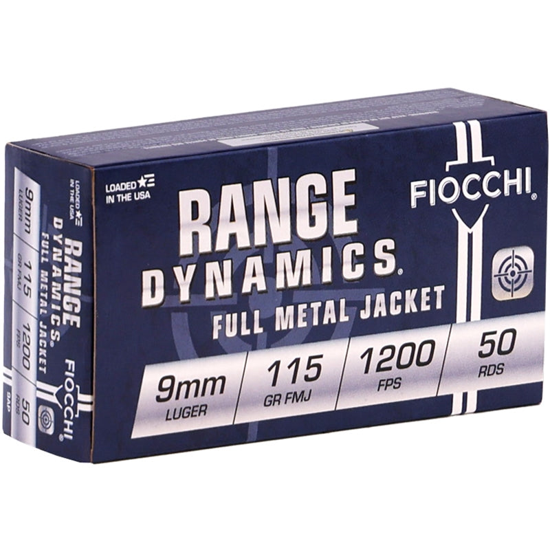 Fiocchi Range Dynamics 9mm Ammo 115 Grain Full Metal Jacket - FCH9AP