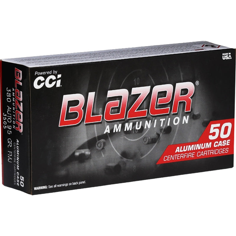 CCI Blazer 380 ACP Auto Ammo 95 Grain Full Metal Jacket - 3505