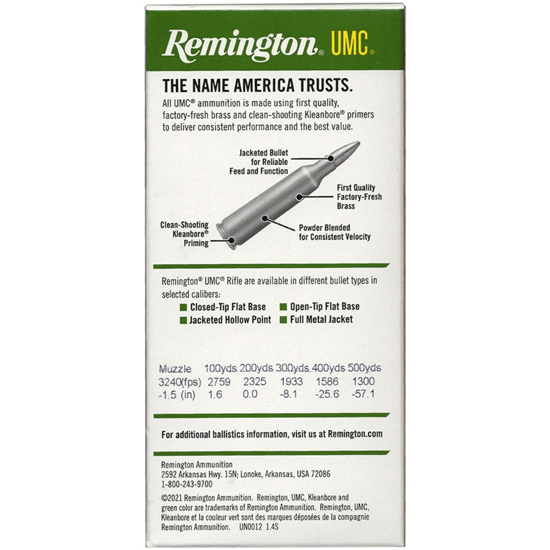 Remington UMC 223 Ammo 55 Grain Full Metal Jacket - L223R3