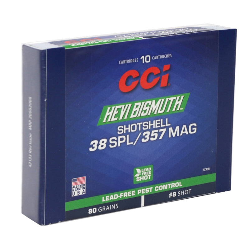 CCI Pest Control HEVI‑Bismuth 38 Special/357 Magnum Ammo 80 Grain Bismuth Shotshell – 3738B