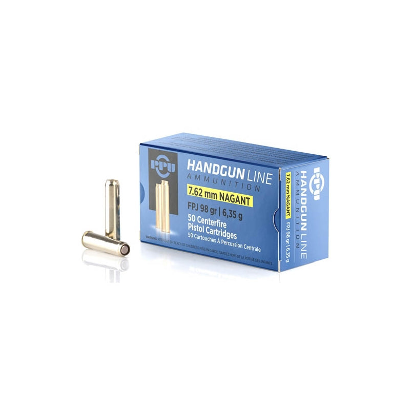Prvi Partizan 7.62mm Russian Nagant Ammo 98 Grain Flat Point Jacketed - PPH762N