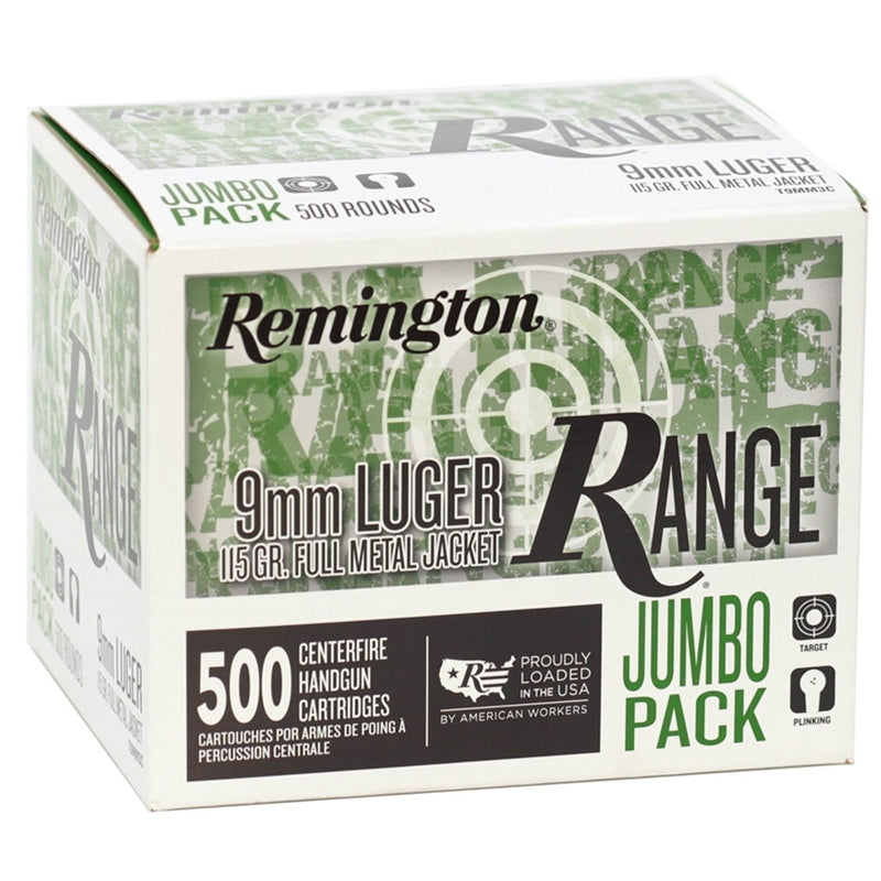 Remington Range 9mm Ammo 115 Grain Full Metal Jacket - T9MM3C
