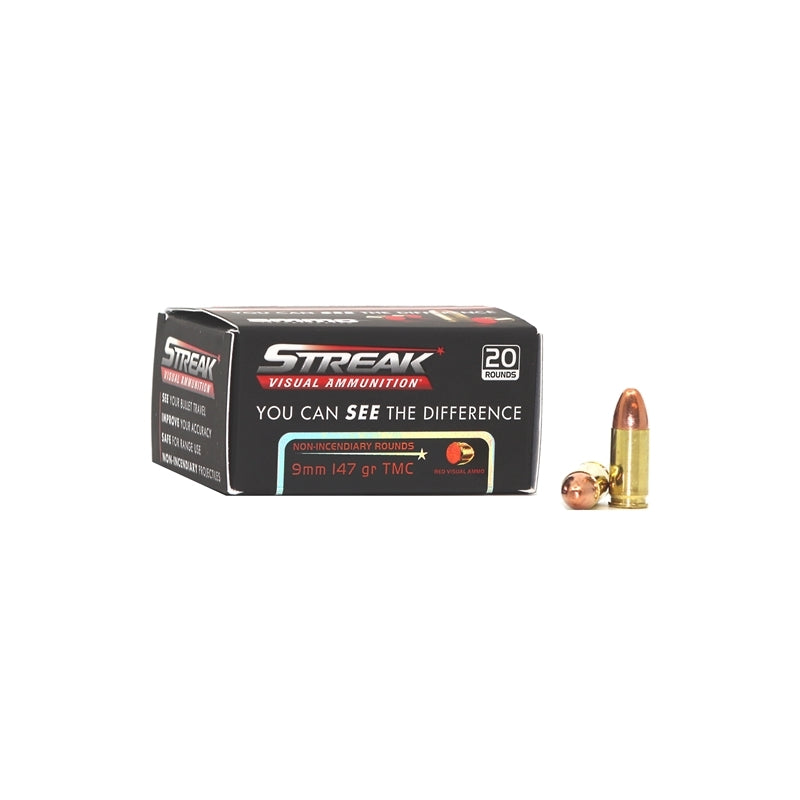 Ammo Inc Streak 9mm Ammo 147 Grain Total Metal Coating Red Tracer - 9147TMC-STRK-RED