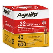 Aguila SuperExtra 22 Long Rifle Ammo 40 Grain Copper-Plated Round Nose - 1B221115