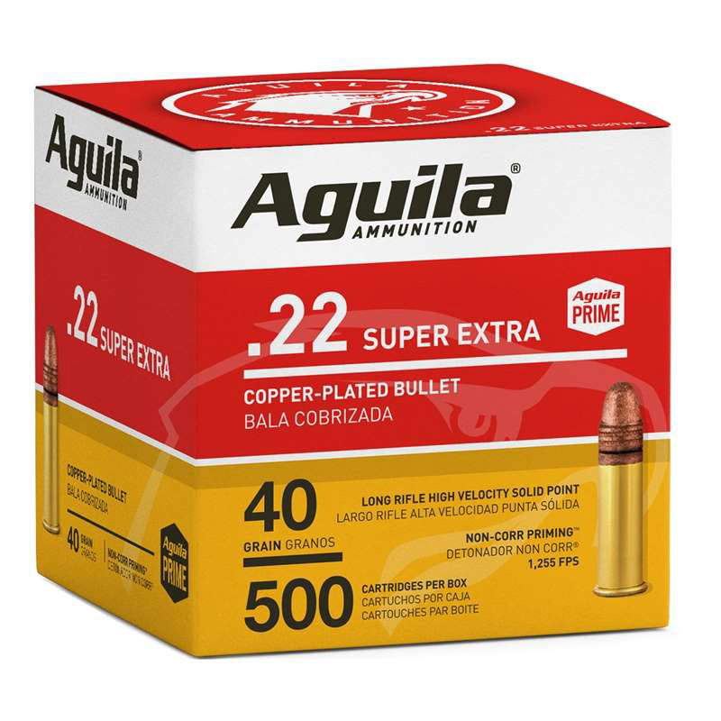 Aguila SuperExtra 22 Long Rifle Ammo 40 Grain Copper-Plated Round Nose - 1B221115