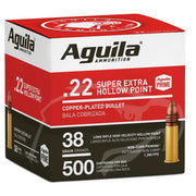 Aguila SuperExtra 22 Long Rifle Ammo 38 Grain Copper Plated Hollow Point - 1B221118