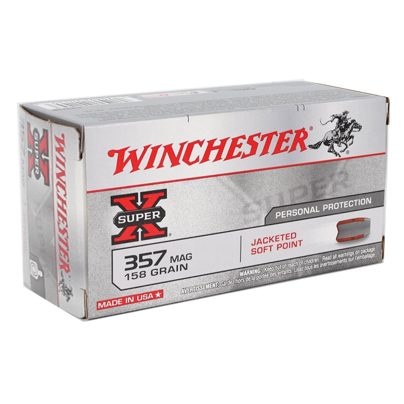 Winchester Super-X 357 Magnum Ammo 158 Grain Jacketed Soft Point - X3575P