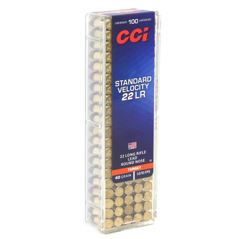 CCI Standard Velocity 22 Long Rifle Ammo 40 Grain Lead Round Nose - 0032