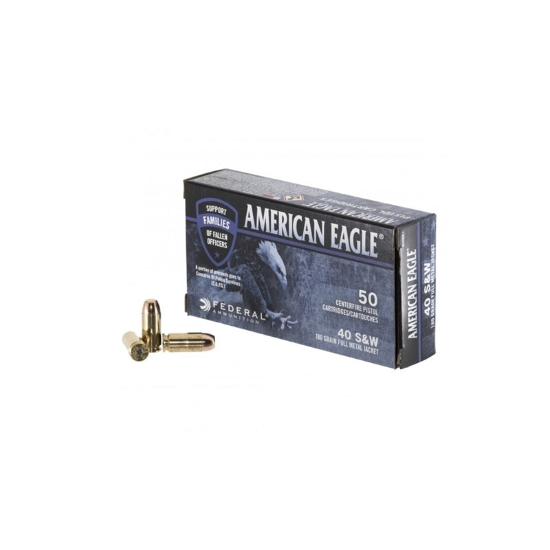 Federal American Eagle C.O.P.S 40 S&W Ammo 180 Grain Full Metal Jacket – AE40BBL1