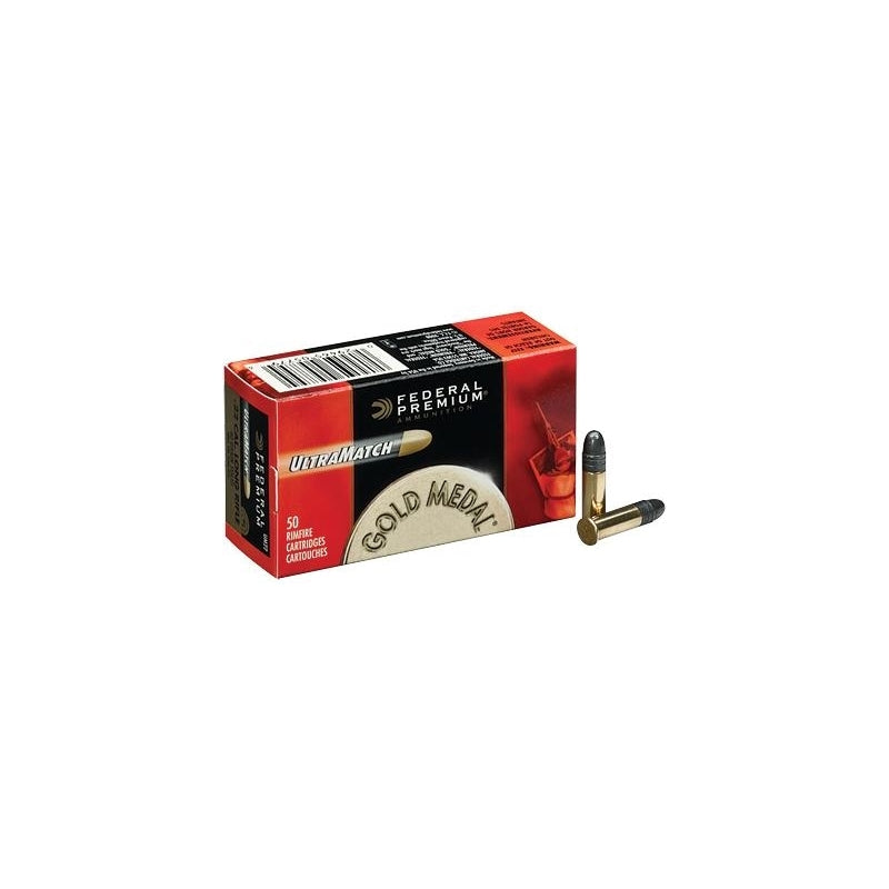 Federal Gold Medal 22 Long Rifle Ammo 40 Grain Lead Round Nose - UM22