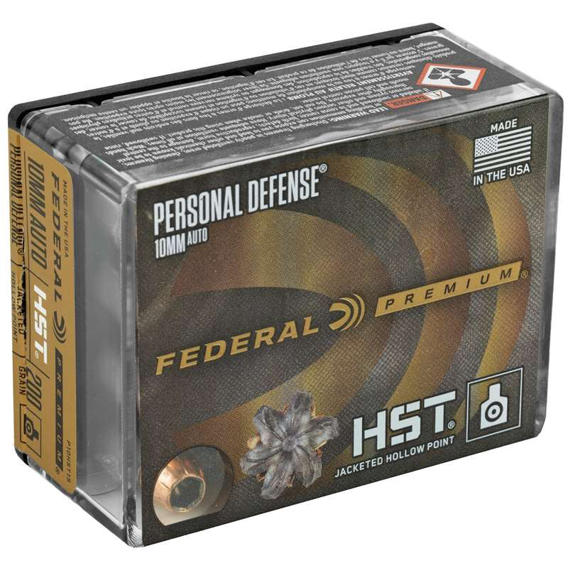 Federal Premium Personal Defense 10mm Auto Ammo 200 Grain HST Jacketed Hollow Point - P10HST1S