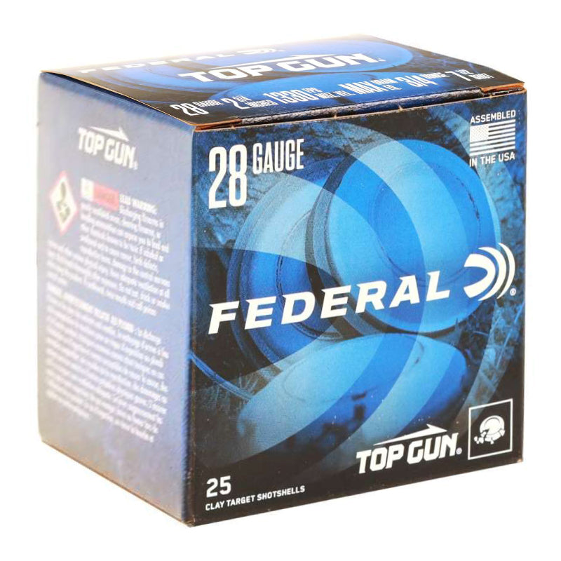 Federal Top Gun Sporting 28 Gauge Ammo 2-3/4" 3/4 oz #7.5 Shot 250 Round Case
