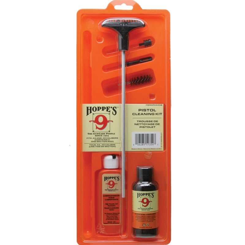 Hoppes Pistol Cleaning Kit with Aluminum Rod for .44 and .45