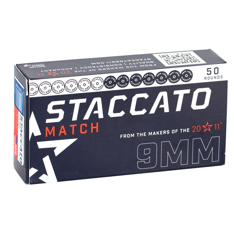 Staccato Match 9mm Ammo 125 Grain Hornady Action Pistol - HORN125HAP-STAC