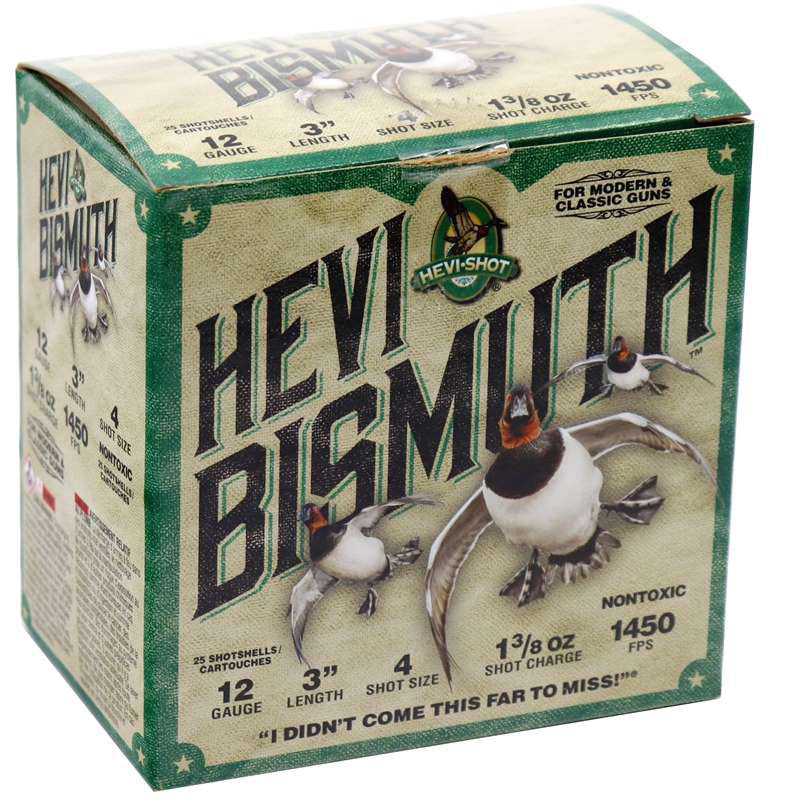 Hevi-Shot Hevi-Bismuth Waterfowl 12 Gauge Ammo 3" 1-3/8 oz #4 Shot 216 Pellets - HS14004