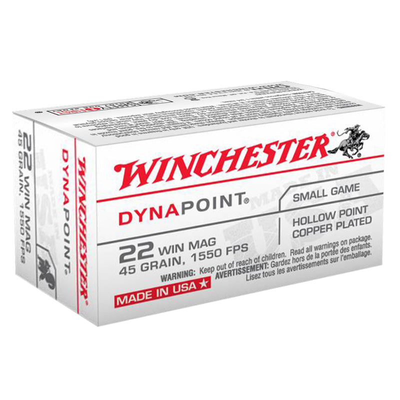 Winchester Dynapoint 22 WMR 45 Grain Plated Lead Hollow Point