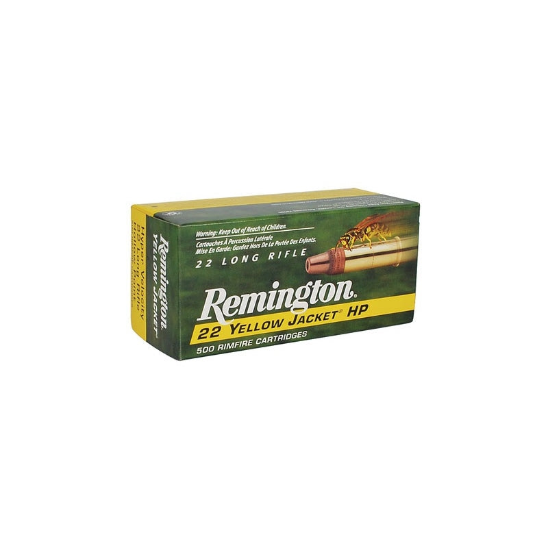 Remington Yellow Jacket Hyper Velocity 22 Long Rifle Ammo 33 Grain Plated Truncated Cone Hollow Point - 1722